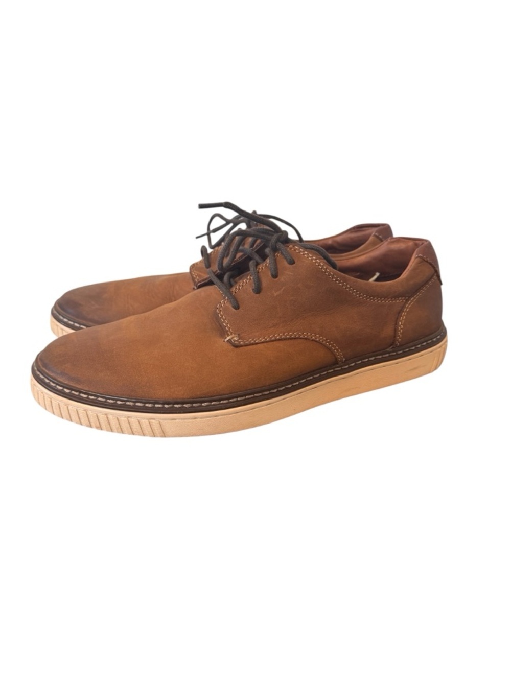 Men's Johnson & Murphy Leather Casual Brown Lace-Up Shoes Size 8.5